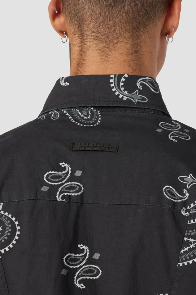 Tops and Sweaters Men Hudson Jeans Crop Shirt Black Bandana Tops and Sweaters Men Hudson Jeans Crop Shirt Black Bandana