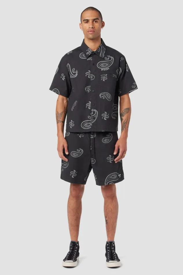 Tops and Sweaters Men Hudson Jeans Crop Shirt Black Bandana Tops and Sweaters Men Hudson Jeans Crop Shirt Black Bandana