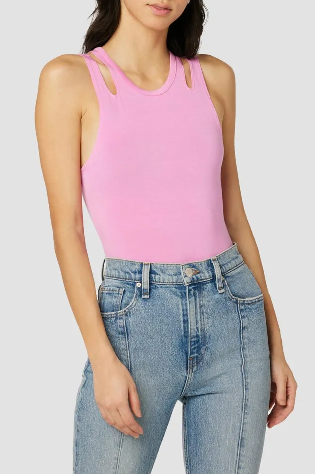 Tops and Sweaters Women Hudson Jeans Cut Out Bodysuit Fuchsia Pink
