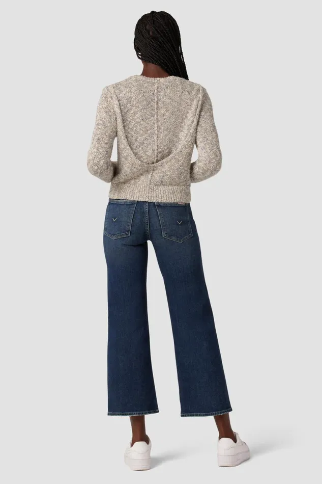 Tops and Sweaters Women Hudson Jeans Draped V Back Sweater Marbled Gray Tops and Sweaters Women Hudson Jeans Draped V Back Sweater Marbled Gray