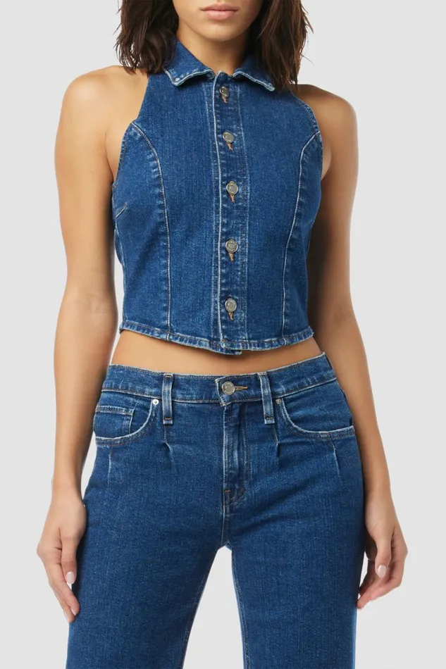 Tops and Sweaters Women Hudson Jeans Halter Vest Rocky Blue