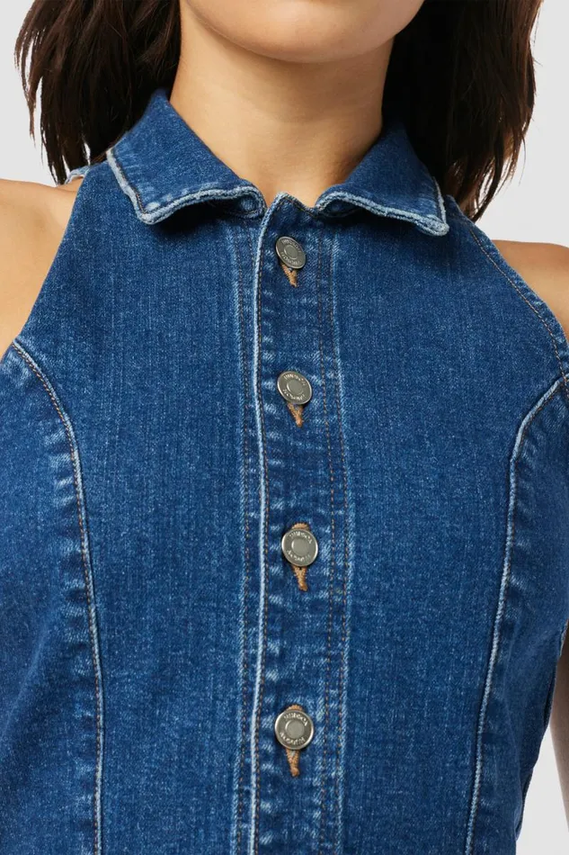 Tops and Sweaters Women Hudson Jeans Halter Vest Rocky Blue Tops and Sweaters Women Hudson Jeans Halter Vest Rocky Blue