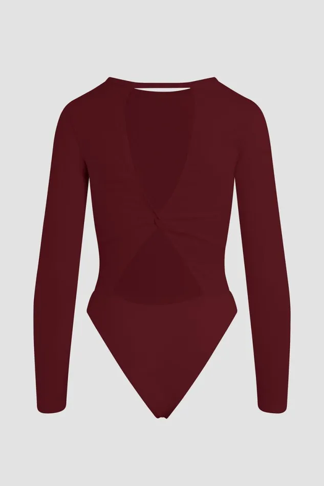 Tops and Sweaters Women Hudson Jeans Knot Back Bodysuit Bordeaux Tops and Sweaters Women Hudson Jeans Knot Back Bodysuit Bordeaux