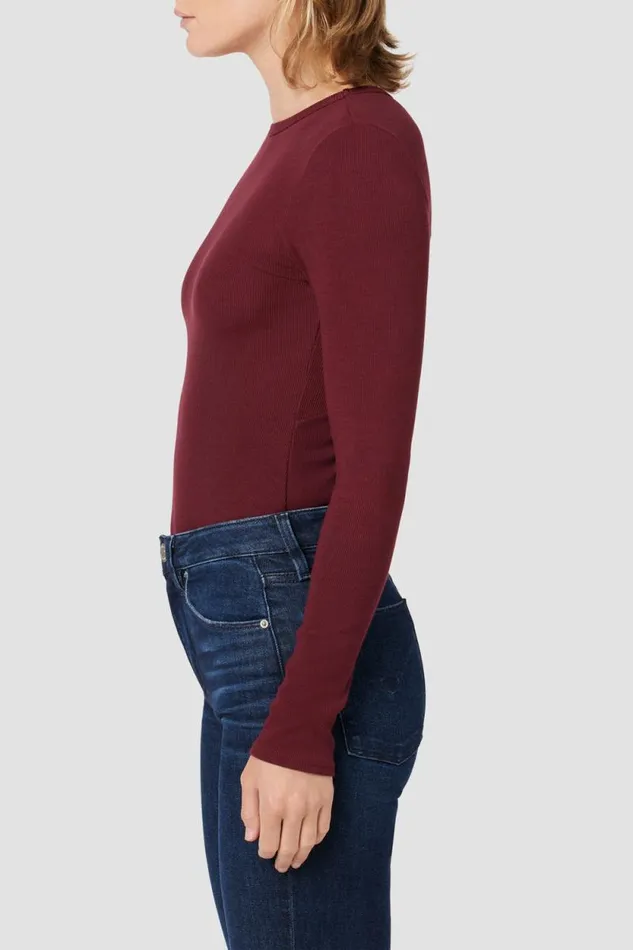 Tops and Sweaters Women Hudson Jeans Knot Back Bodysuit Bordeaux Tops and Sweaters Women Hudson Jeans Knot Back Bodysuit Bordeaux