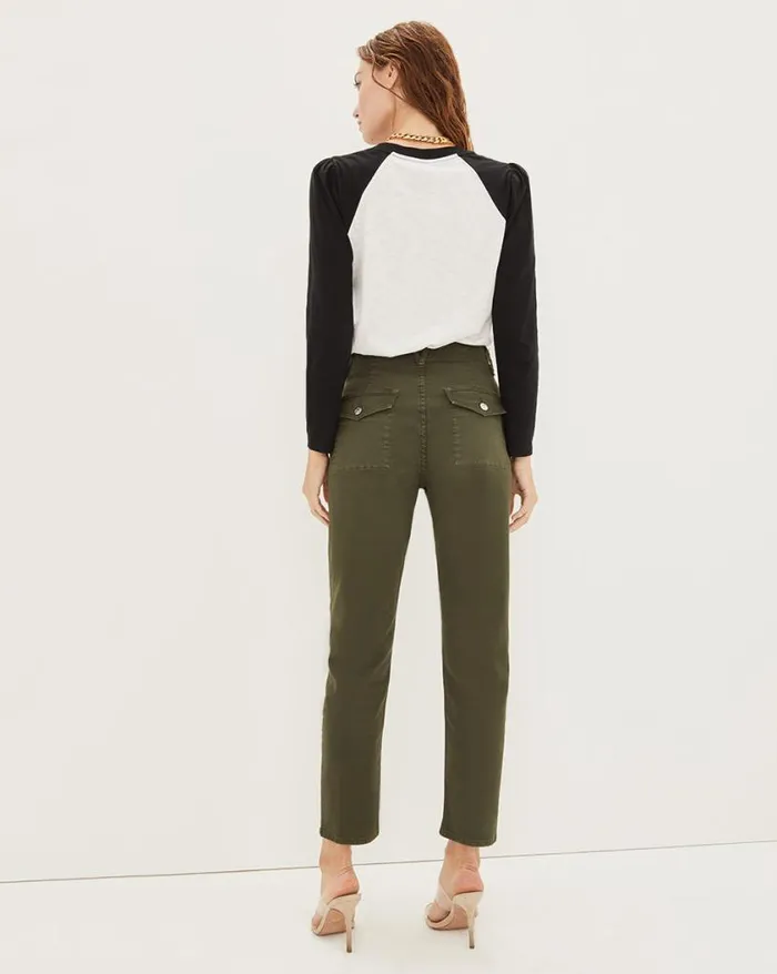 Tops and Tees Shop Veronica Beard Mason Baseball Tee Whitepeony