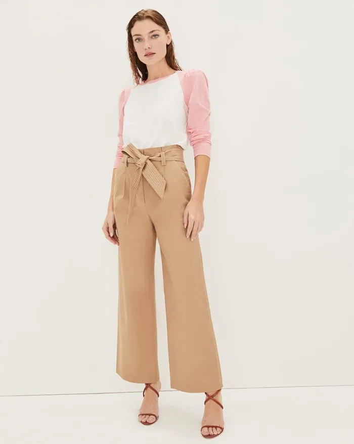 Tops and Tees Shop Veronica Beard Mason Baseball Tee Whitepeony