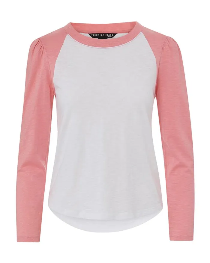 Tops and Tees Shop Veronica Beard Mason Baseball Tee Whitepeony