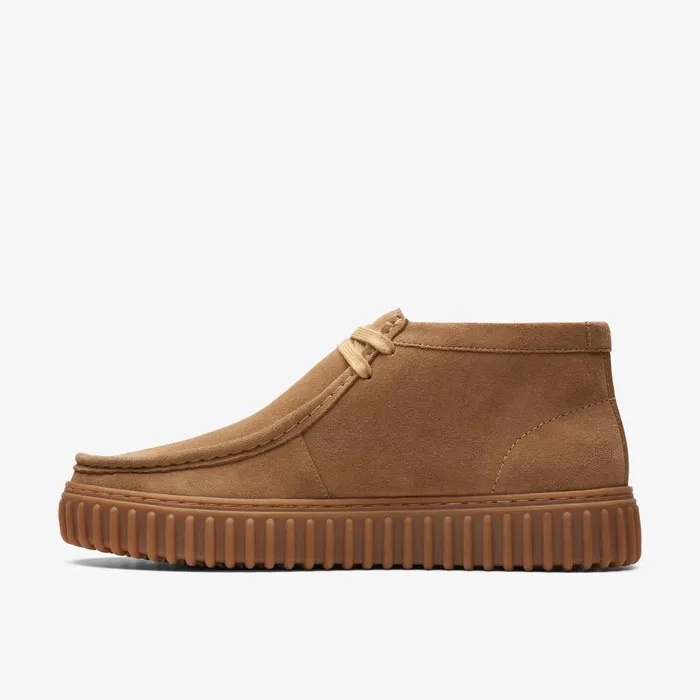 Torhill Hi Dark Sand Suede WomenMen Clarks Boots and Booties
