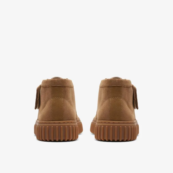 Torhill Hi Dark Sand Suede WomenMen Clarks Boots and Booties