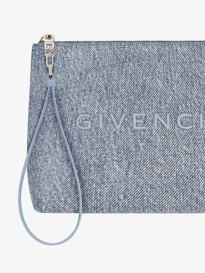 Travel Pouch In Denim Medium Blue Women Givenchy Wallets and Card Holders