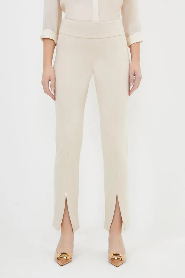 Trousers Women Karen Millen Petite Tailored Split Hem Leggings Beige