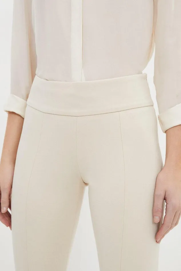 Trousers Women Karen Millen Petite Tailored Split Hem Leggings Beige