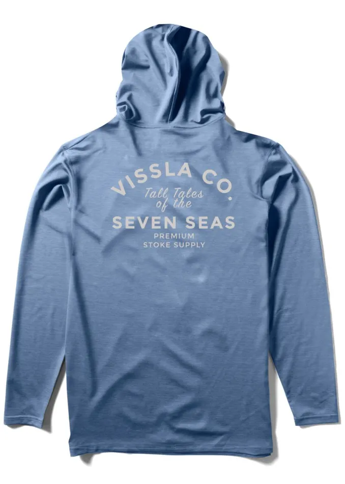 Twisted Eco Hooded Long Sleeve Sun Shirt Dsh 8211 Dusk Heather Men Vissla Wetsuits