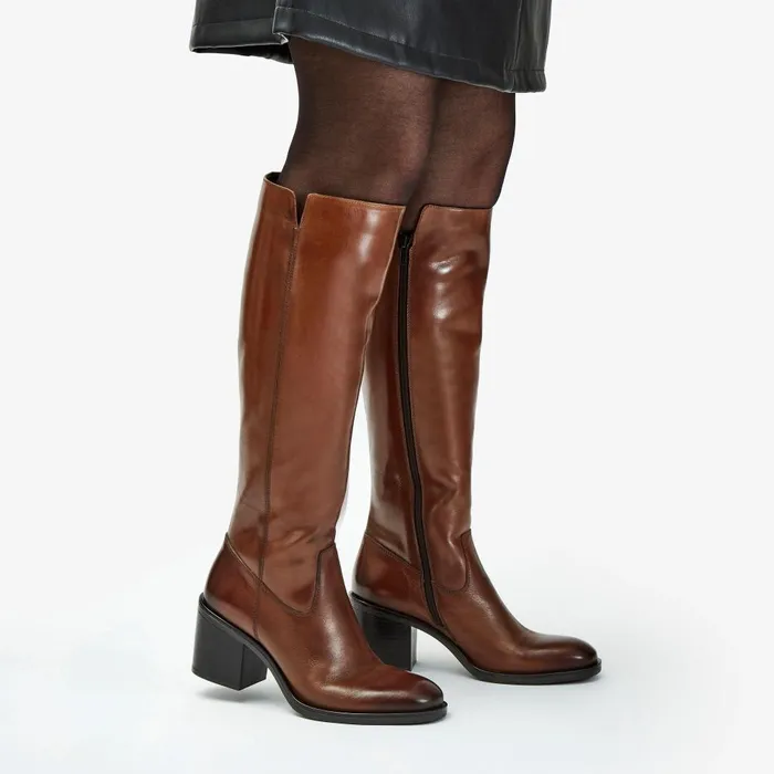 Valvestino Hi Dark Tan Leather Women Clarks Boots and Booties
