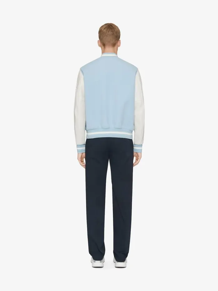 Varsity Jacket In Wool And Leather Whitesky Blue Men Givenchy Coats and Jackets