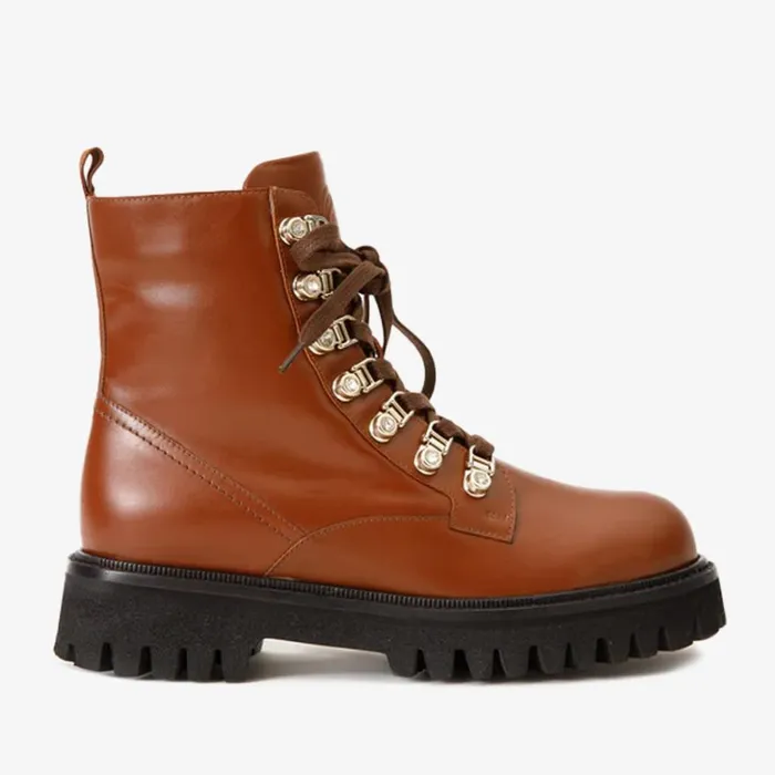 Vinci Leather Boots and Booties The Russel Brown Leather LaceUp Ankle Boot 8211 Women