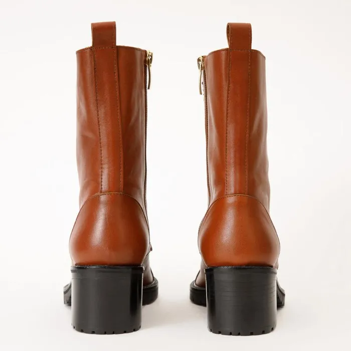 Vinci Leather Boots and Booties The Tuna Tan Leather Mid Calf Boot 8211 Women