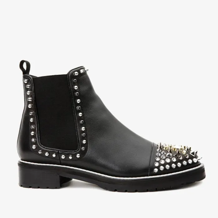Vinci Leather Boots and Booties The Vuvulane Black Spike Leather Ankle Boot 8211 Women