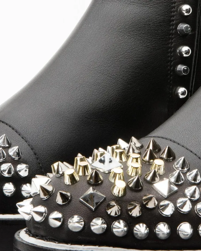 Vinci Leather Boots and Booties The Vuvulane Black Spike Leather Ankle Boot 8211 Women