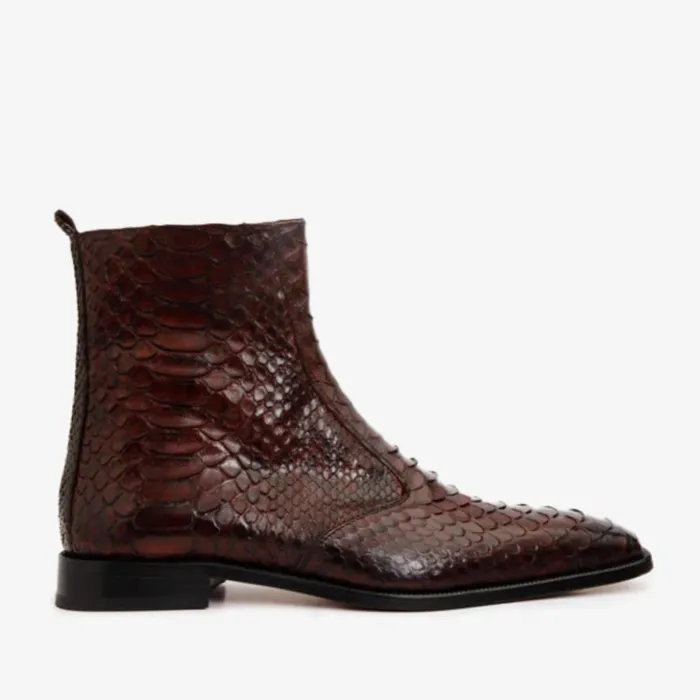 Vinci Leather Boots The Boss Burgundy Pythn Snk ZipUp Leather Boot Limited Edition 8211 Men Vinci Leather Boots The Boss Burgundy Pythn Snk ZipUp Leather Boot Limited Edition 8211 Men