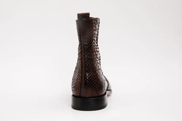 Vinci Leather Boots The Boss Burgundy Pythn Snk ZipUp Leather Boot Limited Edition 8211 Men
