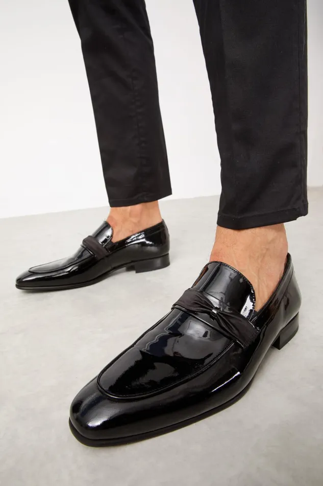 Vinci Leather Dress Shoes The Dodoma Black Patent Leather Loafer Shoe 8211 Men