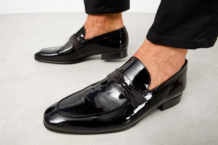 Vinci Leather Dress Shoes The Dodoma Black Patent Leather Loafer Shoe 8211 Men