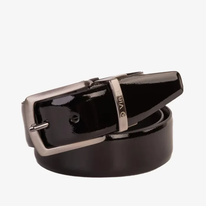 Vinci Leather Leather Belts The Sun Reversible Black Patent Leather Belt 8211 Men