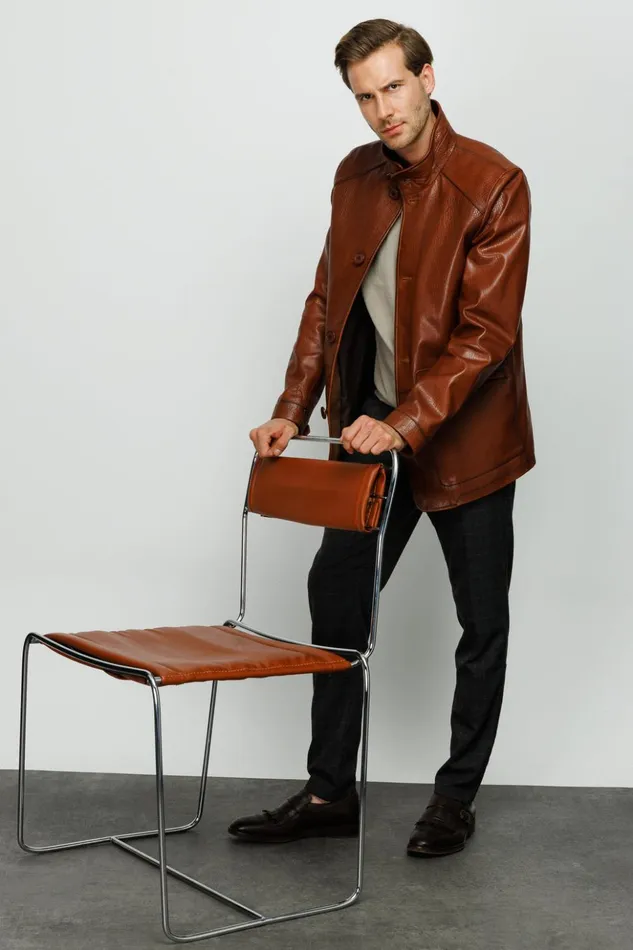 Vinci Leather Leather Jackets The Barclay Brown Leather Jacket 8211 Men