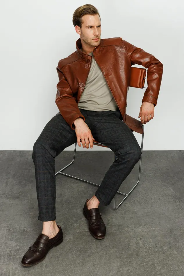 Vinci Leather Leather Jackets The Barclay Brown Leather Jacket 8211 Men