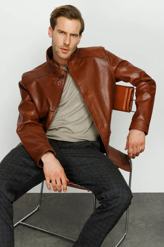 Vinci Leather Leather Jackets The Barclay Brown Leather Jacket 8211 Men