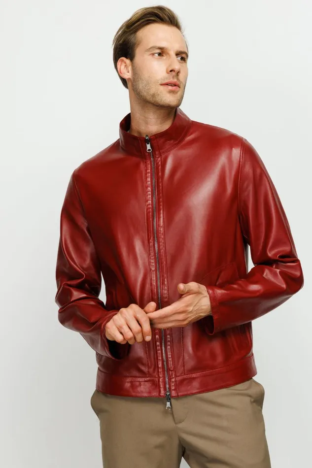 Vinci Leather Leather Jackets The Del Rio Burgundy Leather Jacket 8211 Men