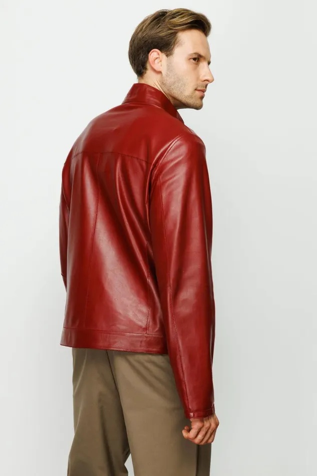 Vinci Leather Leather Jackets The Del Rio Burgundy Leather Jacket 8211 Men