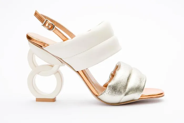 Vinci Leather Sandals The Zambra Gold Puffer Leather Sandal 8211 Women