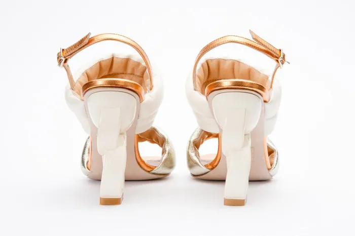 Vinci Leather Sandals The Zambra Gold Puffer Leather Sandal 8211 Women