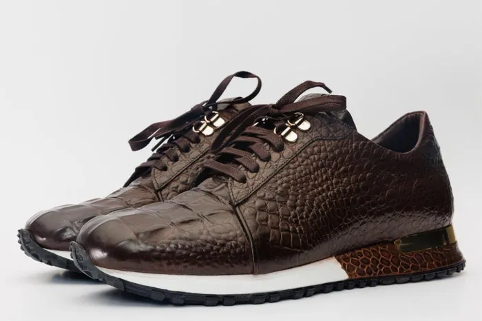 Vinci Leather Sneakers The Bomba Brown Crocodile Leather Sneaker 8211 Men
