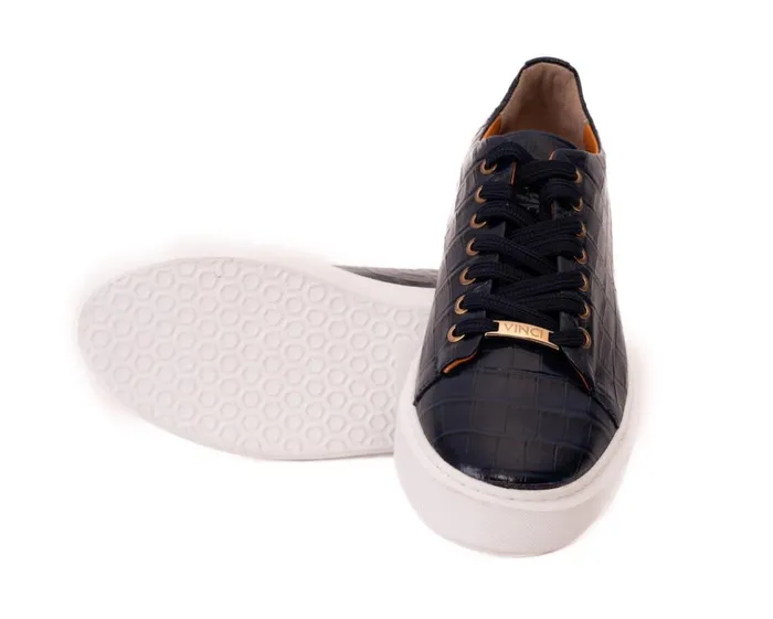 Vinci Leather Sneakers The Dublin Blue Leather Sneaker 8211 Men