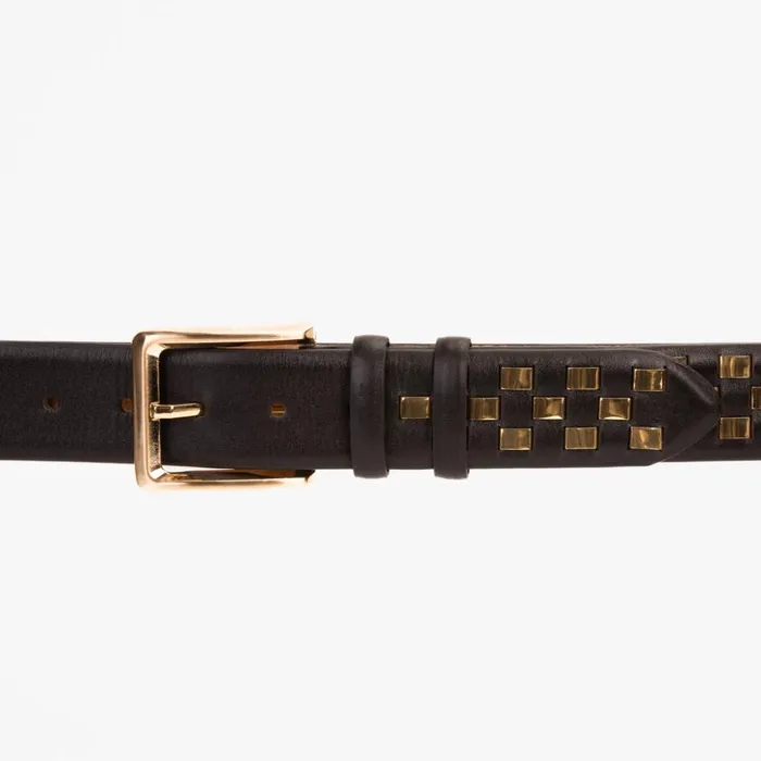 Vinci Leather Sneakers The Messina Black and Gold Woven Leather Belt 8211 Men