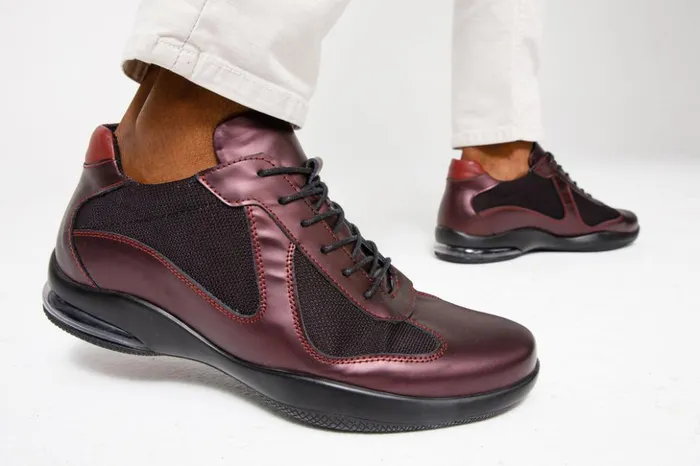 Vinci Leather Sneakers The Zona Burgundy Leather Sneaker 8211 Men