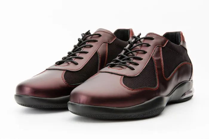 Vinci Leather Sneakers The Zona Burgundy Leather Sneaker 8211 Men