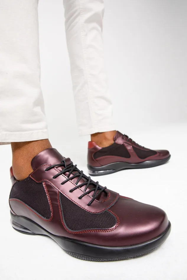 Vinci Leather Sneakers The Zona Burgundy Leather Sneaker 8211 Men