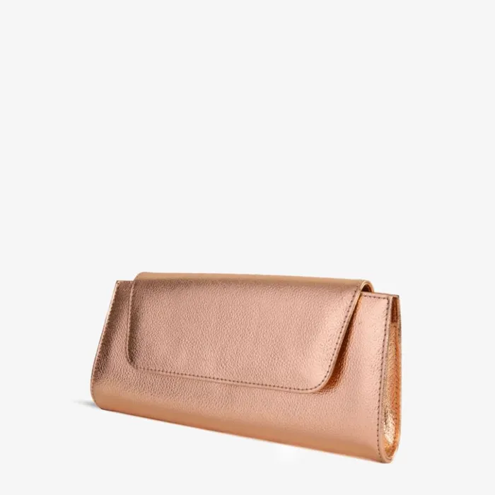 Vinci Leather Women Bags The Ege Rose Gold Leather Clutch 8211 Women