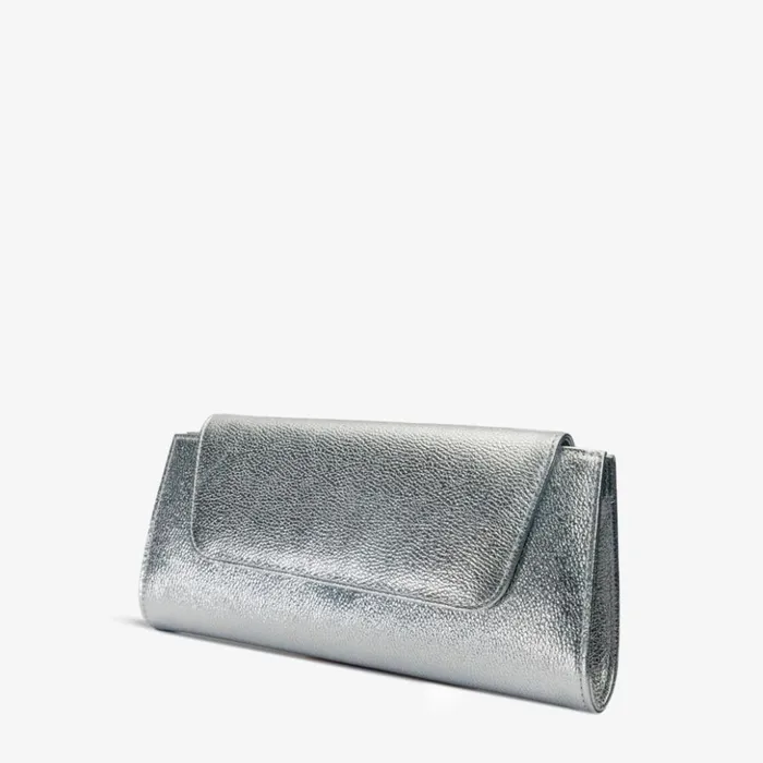 Vinci Leather Women Bags The Ege Silver Leather Clutch 8211 Women
