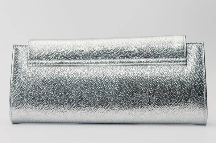 Vinci Leather Women Bags The Ege Silver Leather Clutch 8211 Women