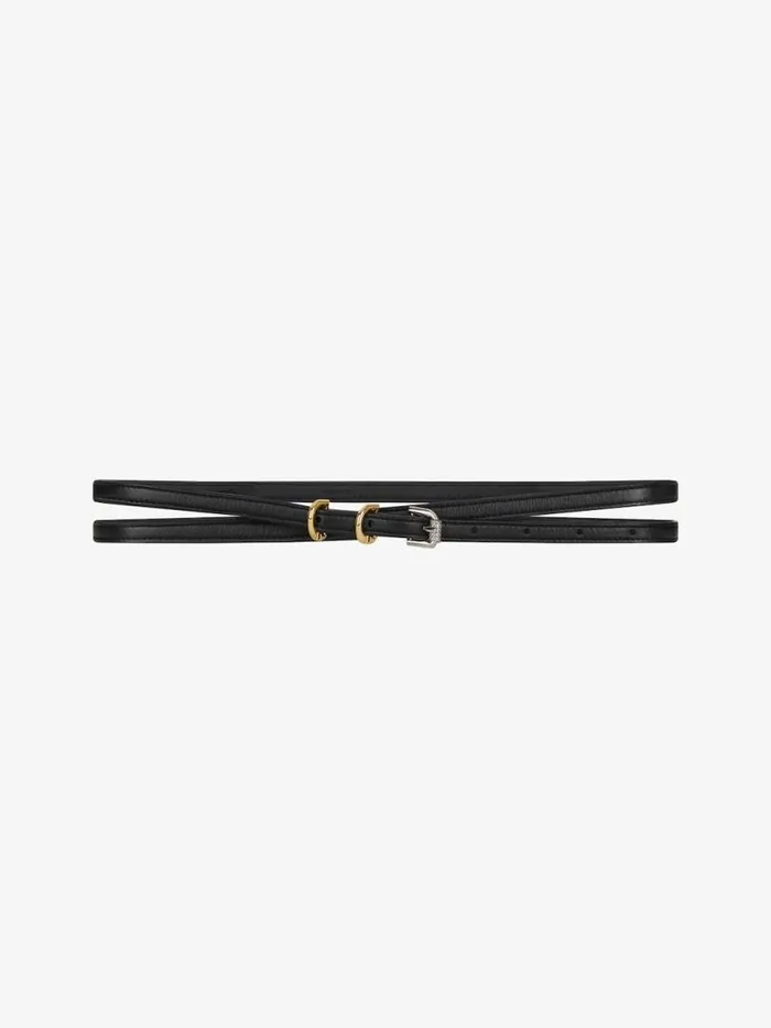 Voyou Double Wrap Belt In Leather Black Women Givenchy Belts