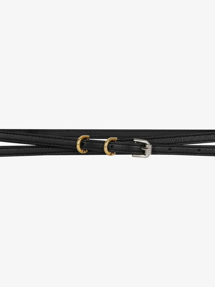 Voyou Double Wrap Belt In Leather Black Women Givenchy Belts