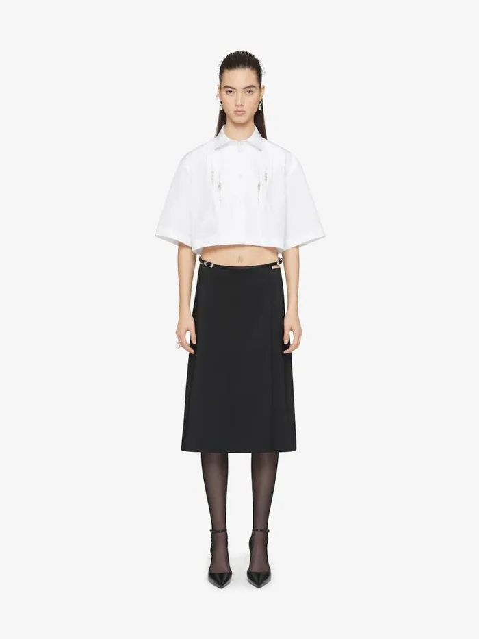 Voyou Wrap Skirt In Cotton Taffetas Black Women Givenchy Skirts