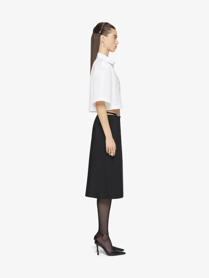 Voyou Wrap Skirt In Cotton Taffetas Black Women Givenchy Skirts