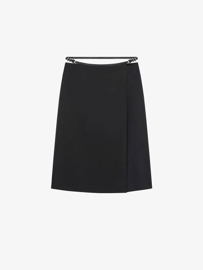 Voyou Wrap Skirt In Cotton Taffetas Black Women Givenchy Skirts
