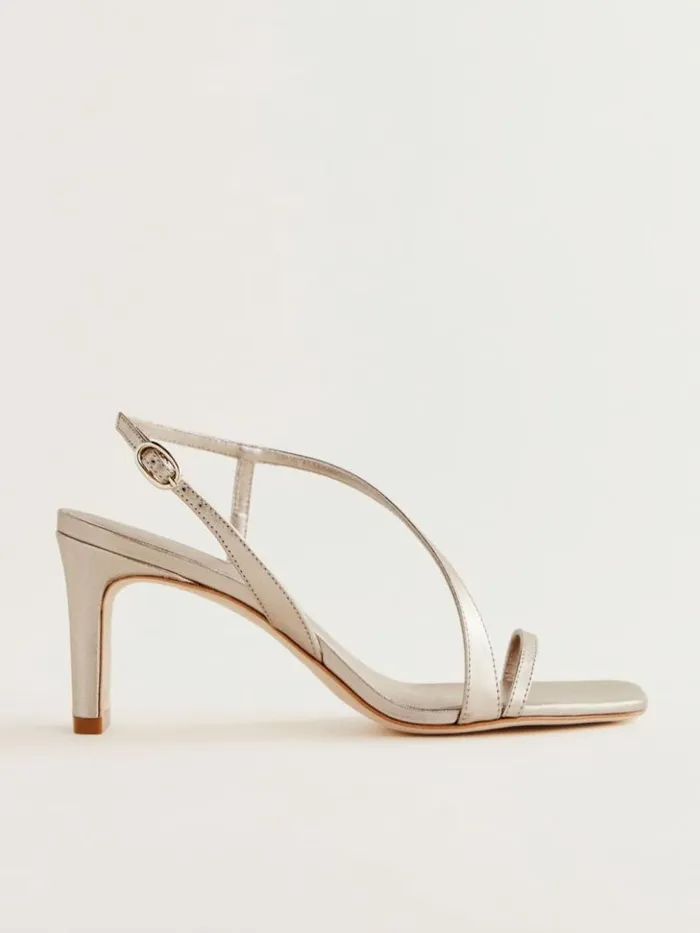 WeddingsShoes The Reformation Milo Heeled Sandal Golden Haze Leather
